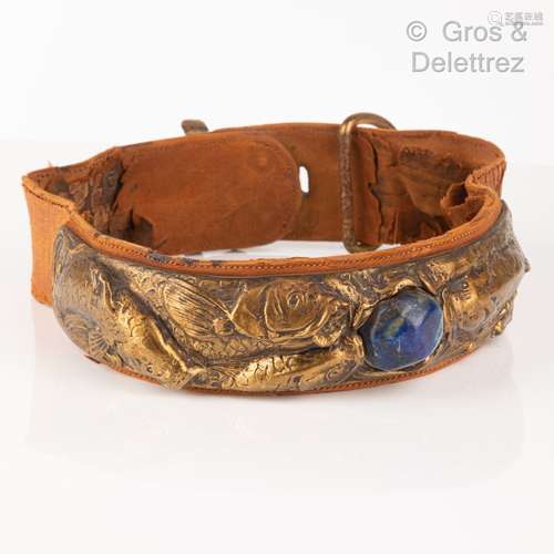 Gaston Albert CHOPARD (1883-1942) COLLIER DE CHIEN en cuir f...