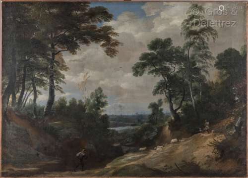 Lodewyck DE VADDER (1605-1655) Chemin creux dans un paysage ...