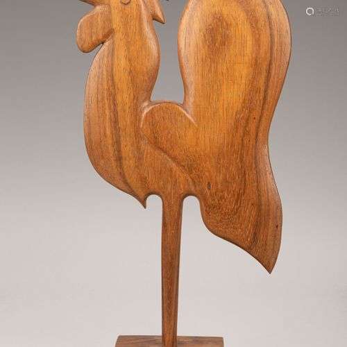 Roger DOUVILLE (1915-1981) Sculpture monoxyle figurant un co...