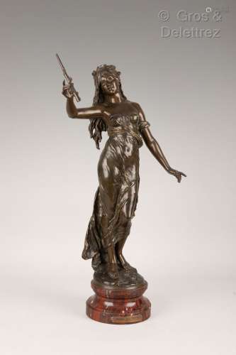 AUGUSTE MOREAU (1834-1917) Rose des bois Sculpture en bronze...