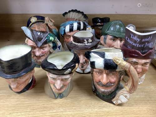 Eleven Royal Doulton character jugs