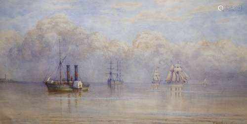 Thomas Hale Sanders (fl.1880-1906), watercolour, Paddlesteam...