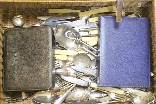 A cased part canteen of silver plated cutlery and a quantity...