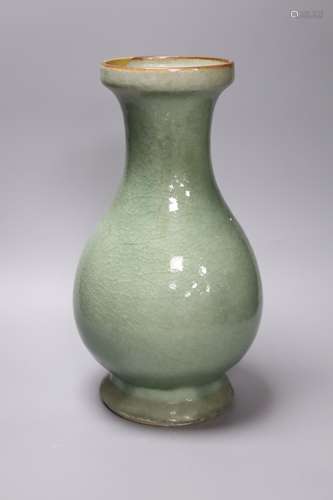 A Chinese celadon crackleglaze vase, probably 17th century o...