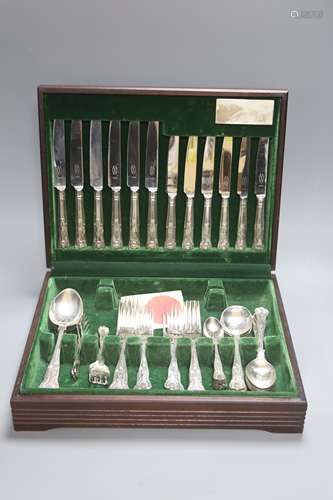 A canteen of silver plated cutlery for six by George Butler ...