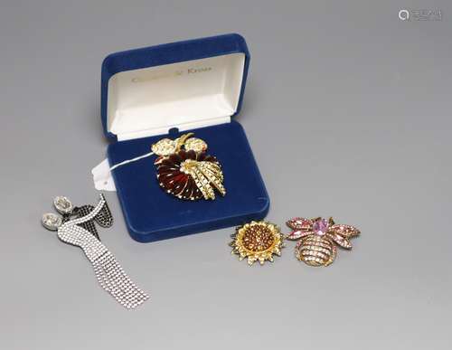 Four items of designer costume jewellery, including a Camros...