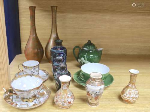 A quantity of mixed Japanese ceramics, to include Satsuma an...