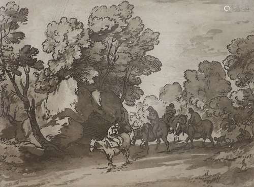 After Thomas Gainsborough, soft ground etching, Horseman on ...