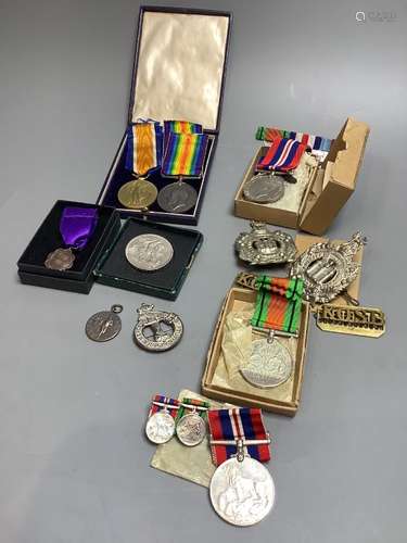 A WWII group of four medals to Sgt. A.W. Glover 3194219, Kin...