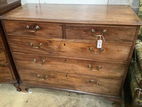 A George III mahogany chest fitted two short drawers and thr...