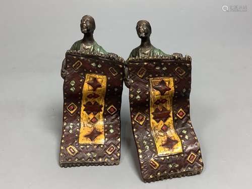 A pair of Bergman style cold-painted bronze carpet sellers8....