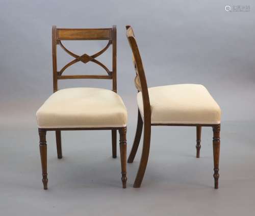 A set of six Regency mahogany dining chairs,with X shaped ba...