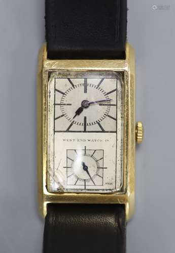 A gentleman's 1940's/1950's 18k West End Watch Co. manual wi...