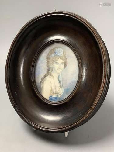 A miniature of a lady on ivory