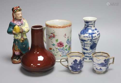 A Chinese export jug together with other Chinese ceramics, t...