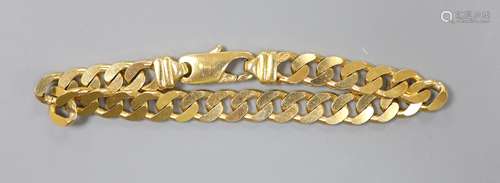 A 9ct gold curb-link bracelet with trigger clasp,overall 20....