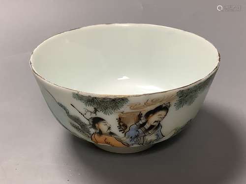 A Chinese enamelled porcelain 'scholar's' bowl, height 11.5c...