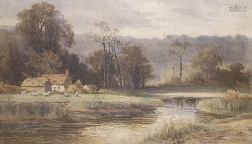 Georgina de L'Aubiniere (1848-1930), watercolour, River land...