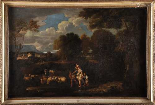 Landscape with figures and animals