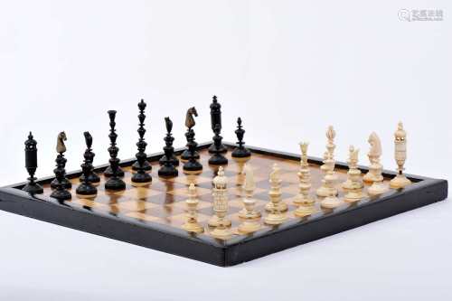 Chess pieces and board