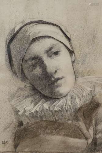 Attributed to William John Wainwright (1855-1931), charcoal ...