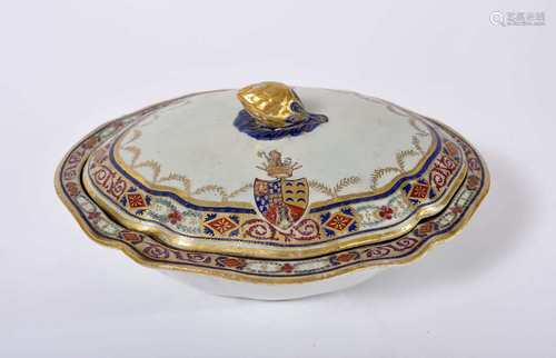 A covered scalloped platter