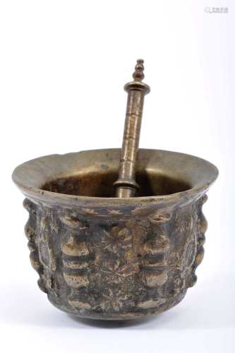 A mortar with pestle