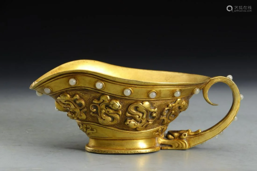 CHINESE GILT SILVER CUP