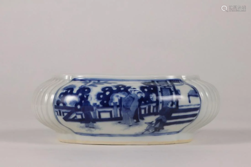 CHINESE BLUE AND WHITE WASHER,KANGXI MARK