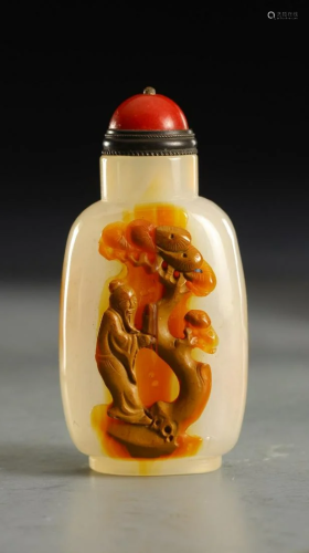 CHINESE AGATE SUNFF BOTTLE