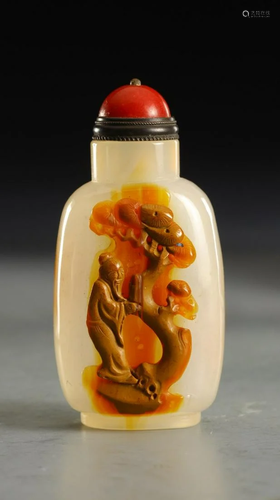 CHINESE AGATE SUNFF BOTTLE