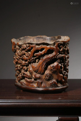 CHINESE BAMBOO CARVED BRUSHPOT