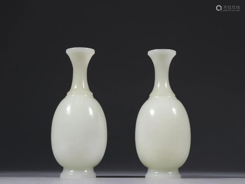 PAIR OF CHINESE JADE VASES