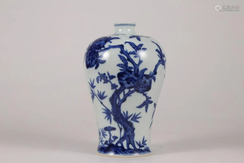 CHINESE BLUE AND WHITE MEIPING , YONGZHENG MARK
