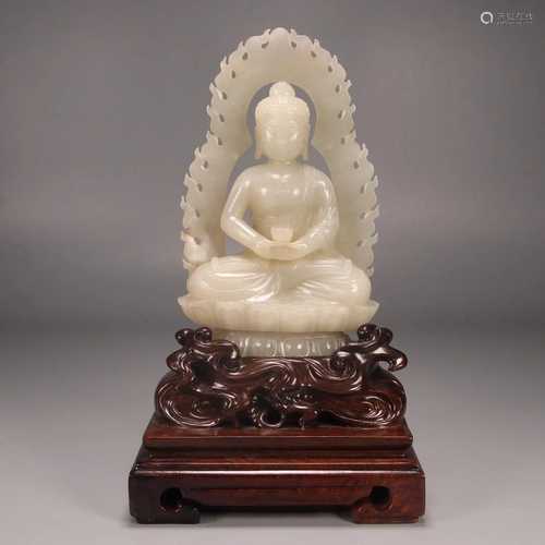 CHINESE HETIAN JADE BUDDHA