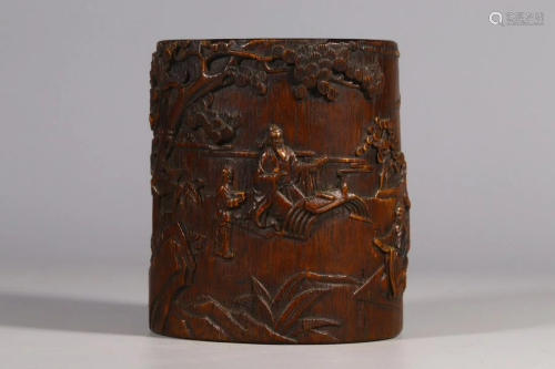 CHINESE CHENGXIANG WOOD BRUSHPOT