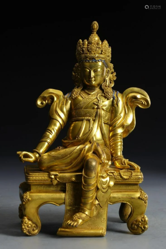 CHINESE GILT BRONZE GUANYIN