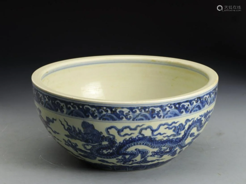 CHINESE BLUE AND WHITE WASHER,XUANDE MARK