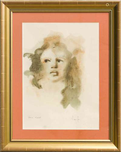 Léonor FINI (1907-1996) Portrait Lithographie en couleur sur...