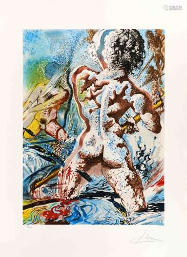 Salvador DALI (1904-1989) Le pêcheur Lithographie en couleur...
