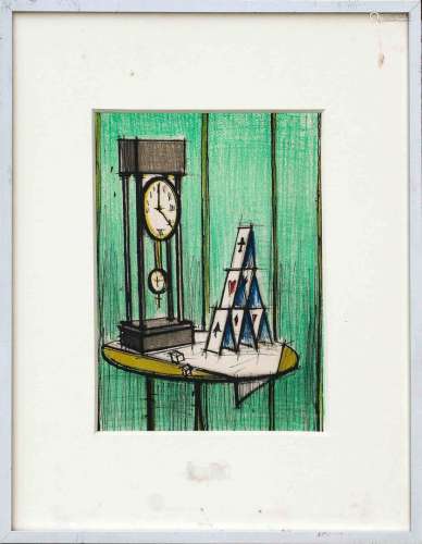Bernard BUFFET (1928-1999) Château de cartes Lithographie en...