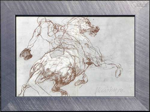 Claude WEISBUCH (1927-2014) Le cavalier Lithographie en coul...