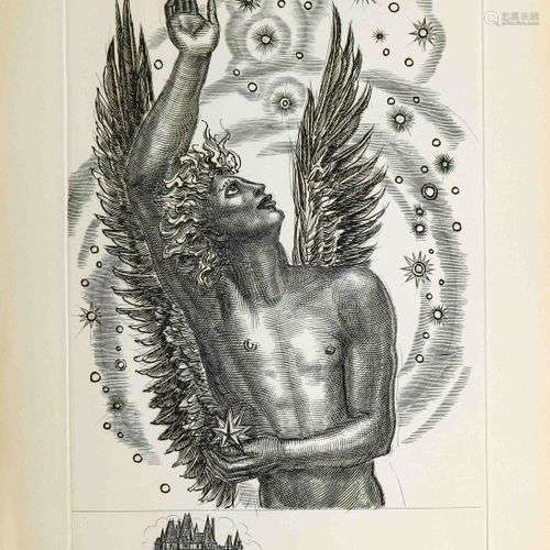 Albert DECARIS (1901-1988) L'ange - 1973 Gravure en noir sur...