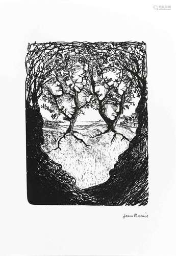 Jean MARAIS (1913-1998) L'arbre aux visages Lithographie en ...