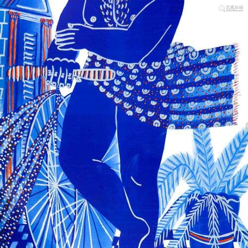 Alexandre FASSIANOS (né en 1935) Nu bleu à l'écharpe Affiche...