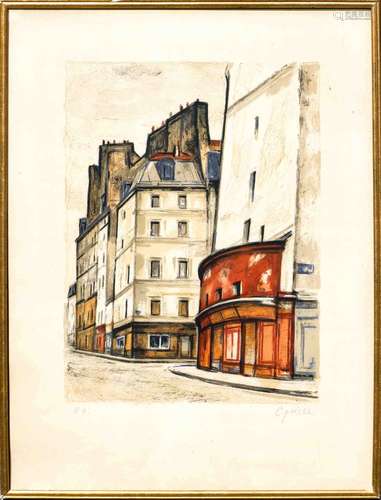 Takanori OGUISS (1901-1986). Rue Saint Denis - 1970. Lithogr...