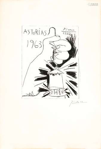 Pablo PICASSO (1881-1973), d'après Asturias - 1963 Lithograp...