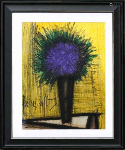 Bernard BUFFET (1928-1999) Le bouquet violet Lithographie en...