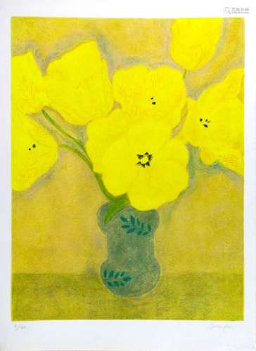 Pierre BONCOMPAIN (né en 1938) Les fleurs jaunes Lithographi...