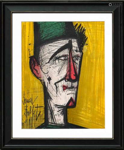 Bernard BUFFET (1928-1999) Le clown Jojo Lithographie en cou...